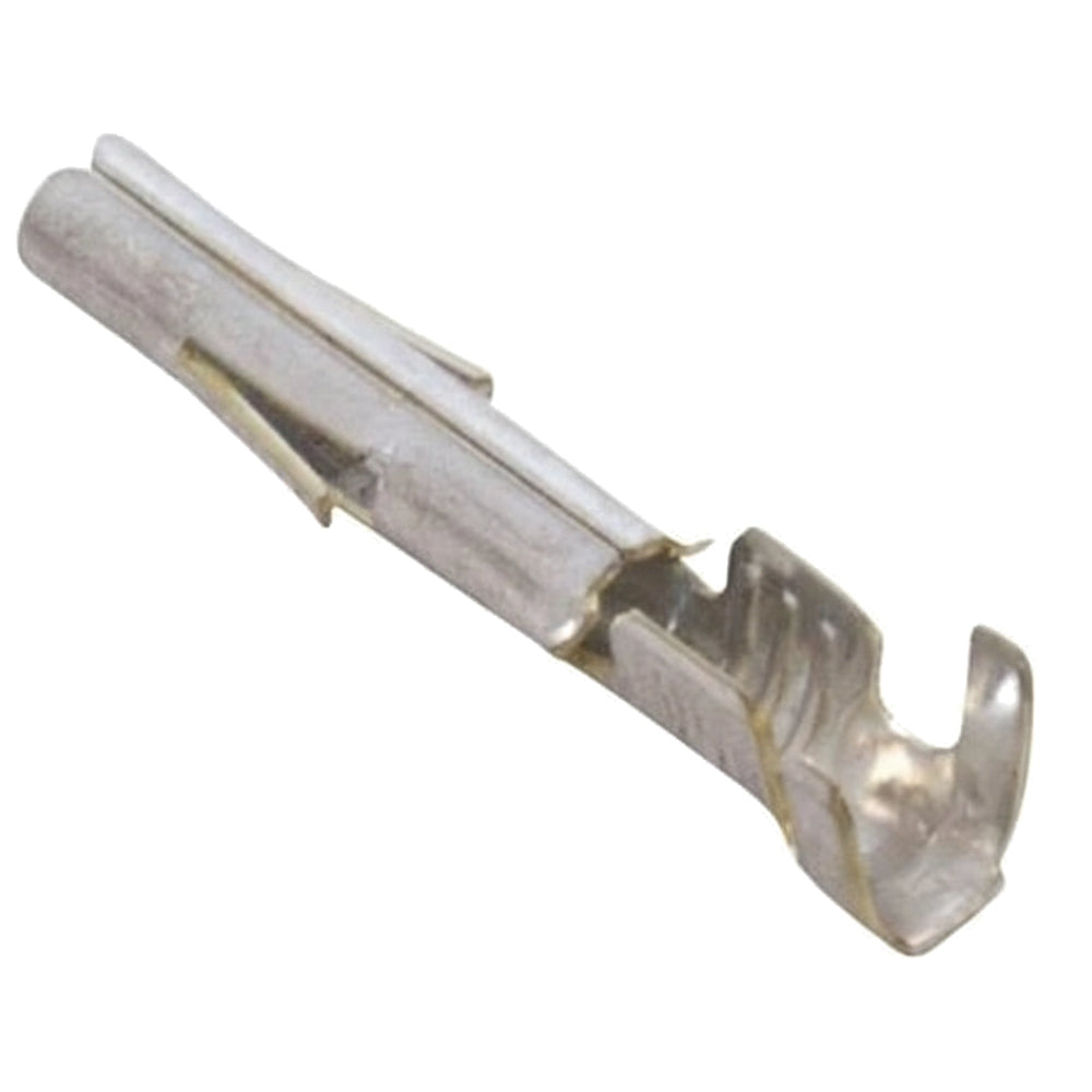 Silver metal crimp-style Molex connector socket for Hayward Shark Vac, RCX59006, shown at a diagonal angle.