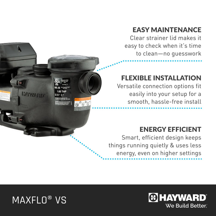 MaxFlo VS™ Variable Speed Pump 1.65HP 230V
