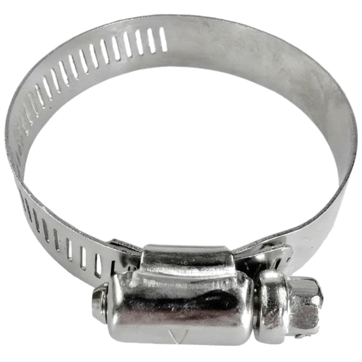 Hayward Hose Clamp 1 1/2in, round stainless steel band with worm-gear screw and slotted perforations.