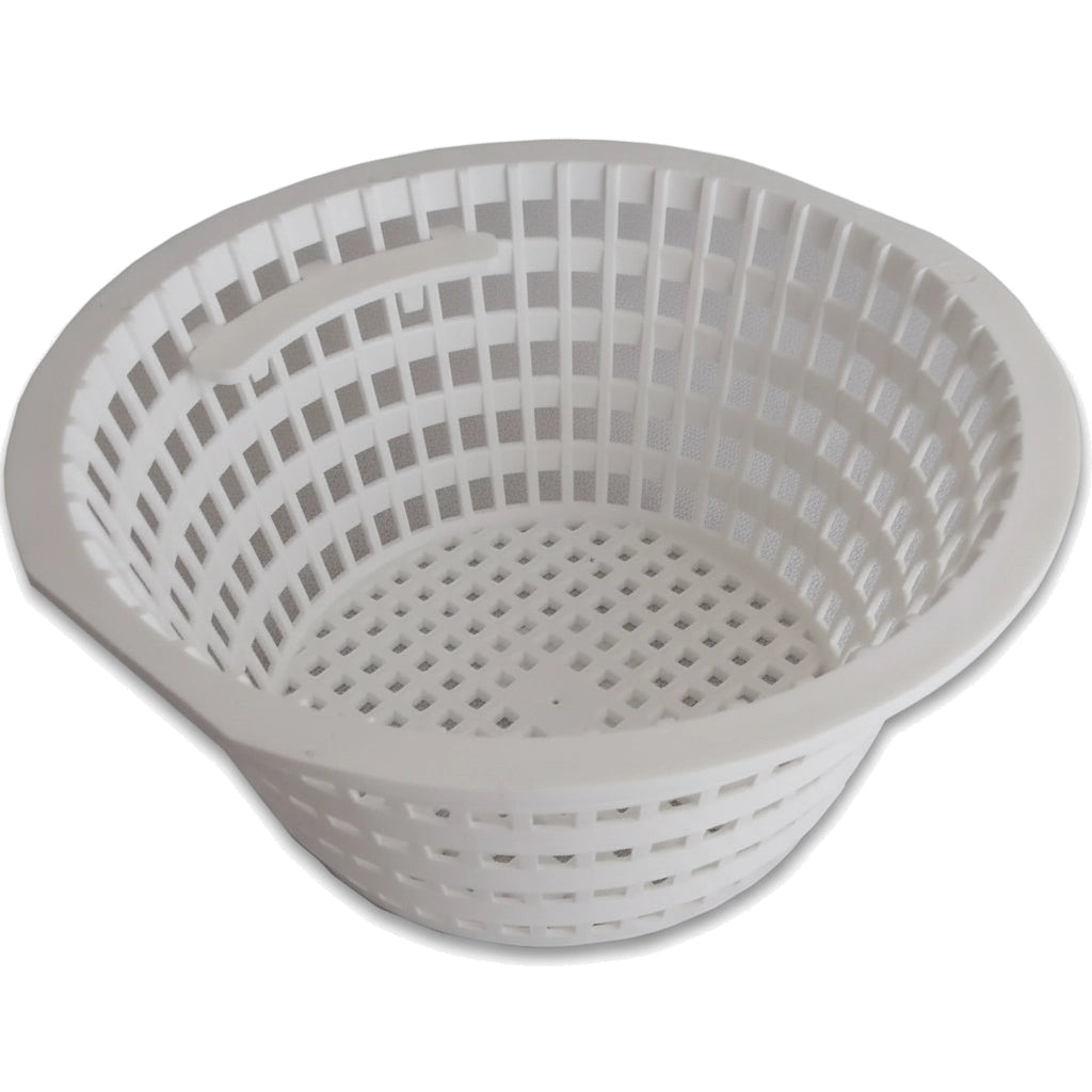 White perforated plastic pool skimmer basket with handle, JED Pool Skimmer Basket 45-408