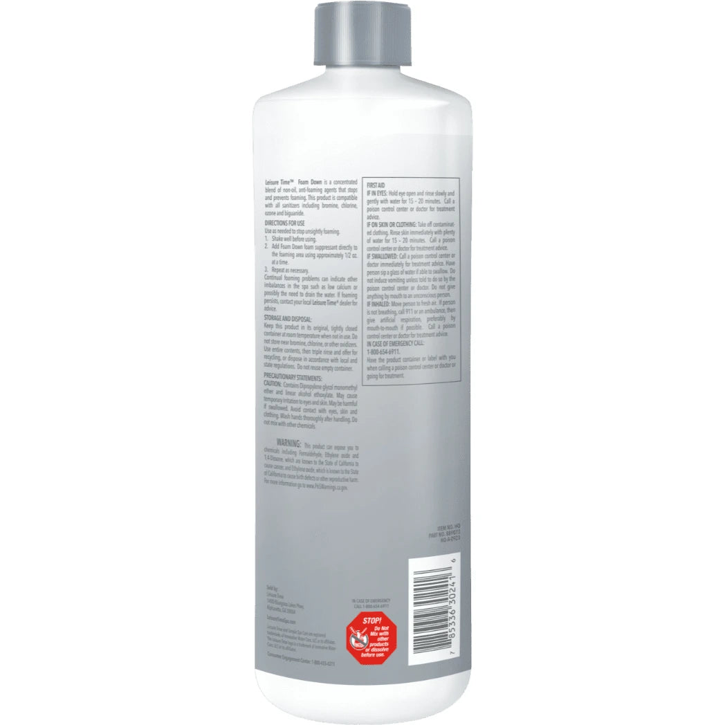 Leisure Time Spa Foam Down, 32 oz Bottle | LZAHQ