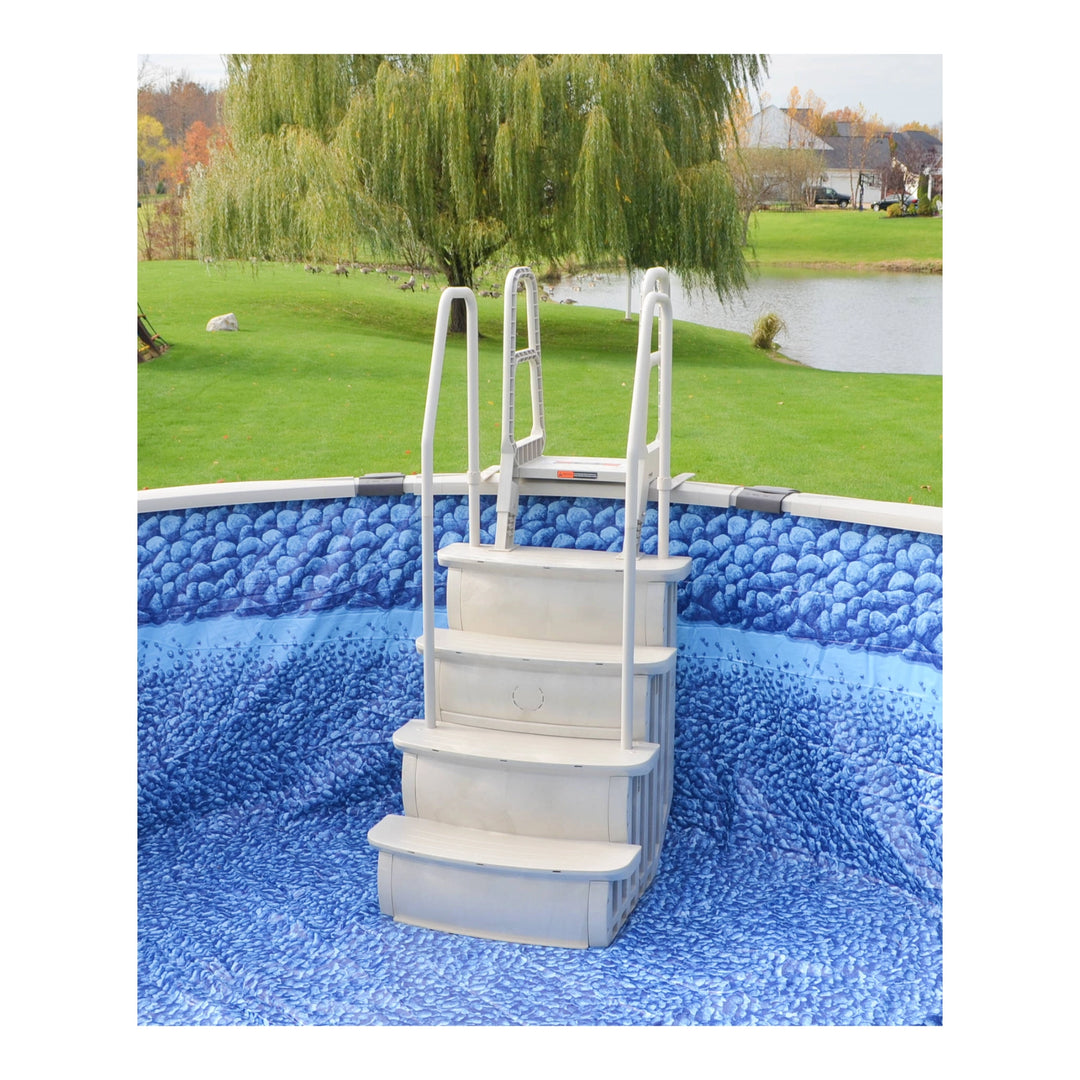 Main Access Easy Entry System 36" Step w/ Safety Ladder for AG Pools, Taupe | 200700T/200400T
