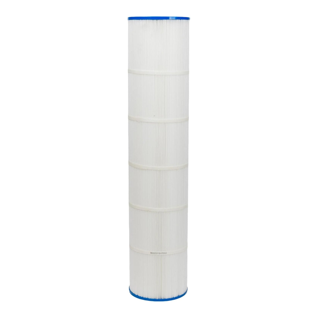 Pentair CNC Plus 520 pool filter cartridge with white pleated paper media and blue end caps, standing upright