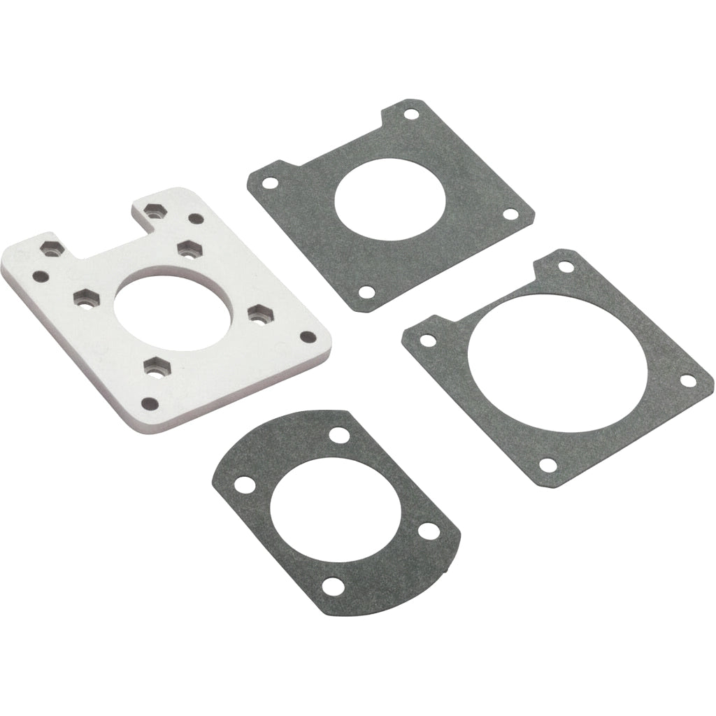 Pentair 77707-0244 tube sheet coil kit: metal mounting plate with hex studs and three gray gaskets