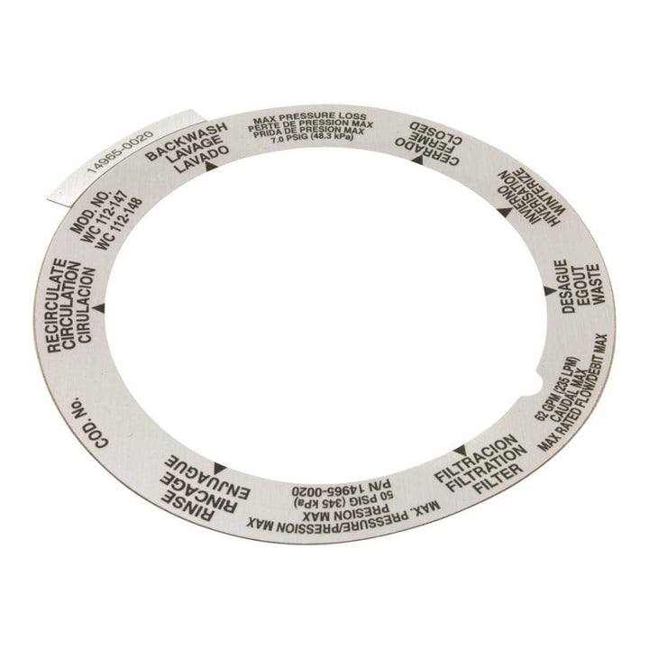 Pentair Decal for 1-1/2" MultiPort Valve | Sta-Rite | 14965-0020