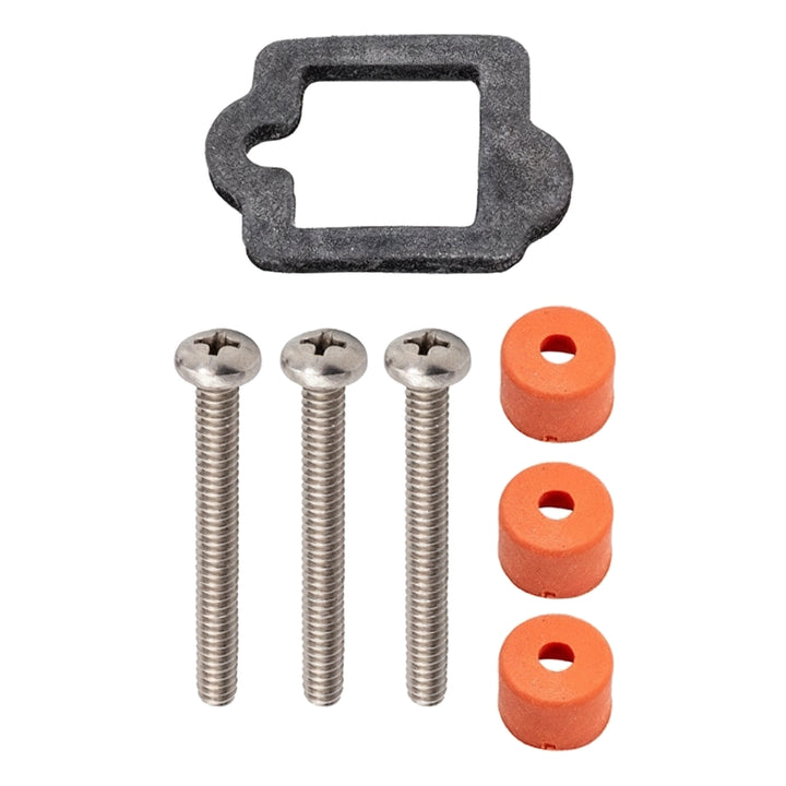 Pentair Drive 356944Z hardware kit with black gasket, three screws, and three orange rubber grommets