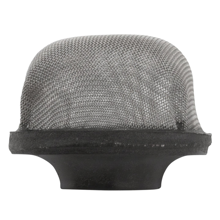 Pentair Eclipse air bleed strainer 55024400 with gray mesh screen and black rubber base, front view.