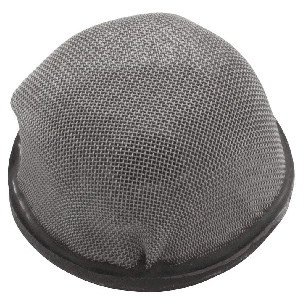 Dome-shaped gray mesh strainer with black rubber base, Pentair Eclipse Air Bleed Strainer 55024400