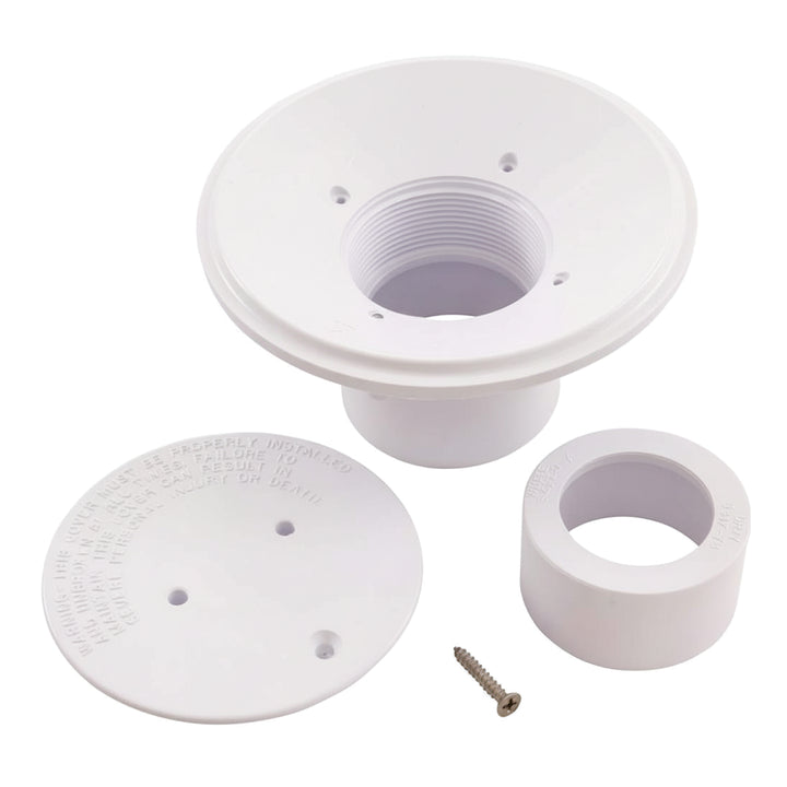 Pentair Floor Inlet Fittings 2" Slip with 1-1/2" Slip Bushing, White | 08417-0000