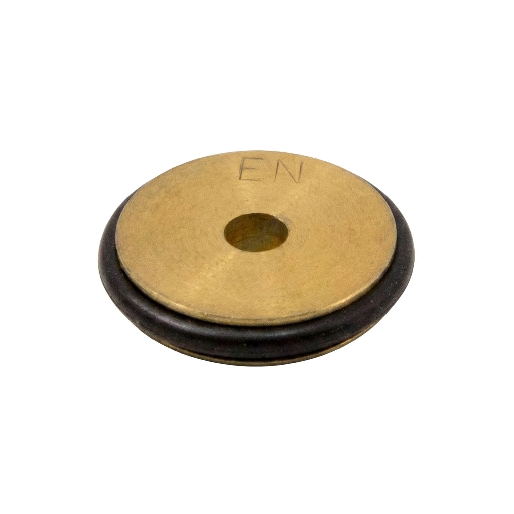 Pentair MasterTemp 125 natural gas orifice kit 474981, round brass disc with black O-ring, "EN" stamp