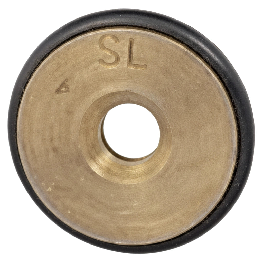 Brass gas orifice stamped "SL" with black rubber gasket, Pentair MasterTemp propane orifice kit 460740