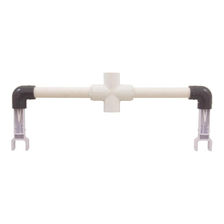 Pentair R201780 handle joining assembly with white PVC cross fitting and two black elbow joints