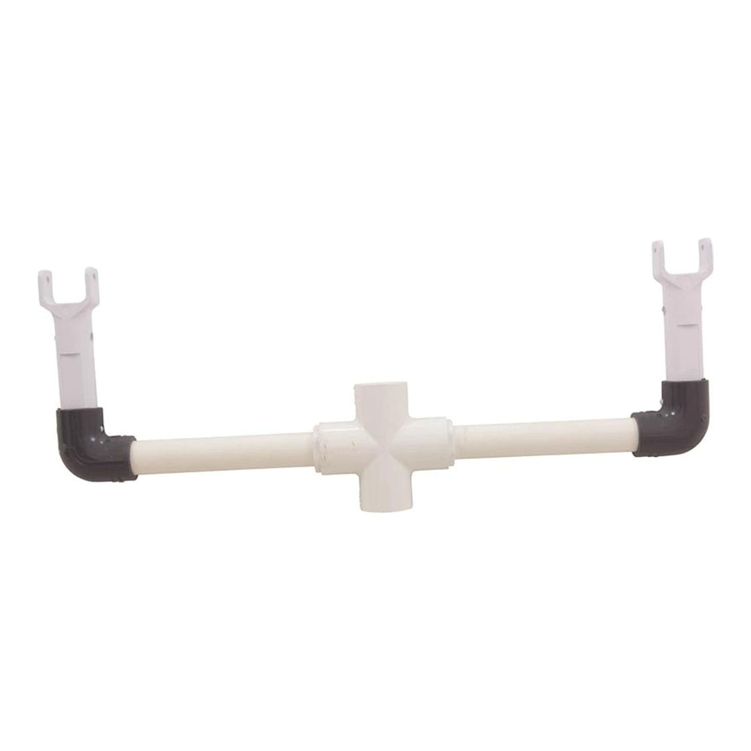 Pentair R201780 handle joining assembly with white PVC cross fitting and black elbow connectors on each end
