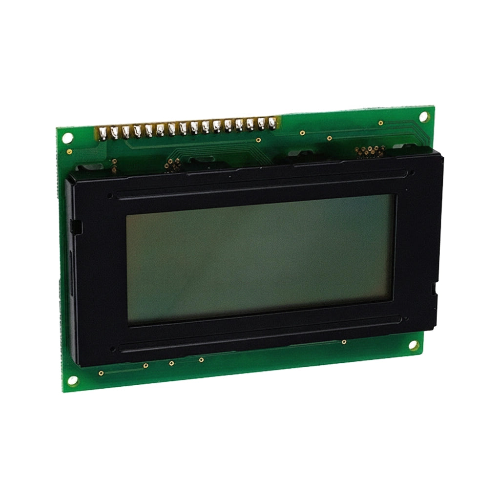 Pentair IntelliChem LCD display circuit board, green PCB with black screen housing and top pin connector row