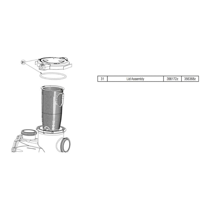 Pentair Lid Assembly | IntelliFlo3 / IntelliPro3 VSF Pool Pump | 356172Z