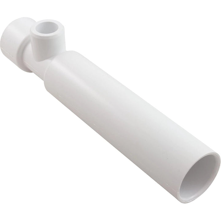 white plastic venturi jet component with a cylindrical body and three socket openings of varying sizes for air and water connections