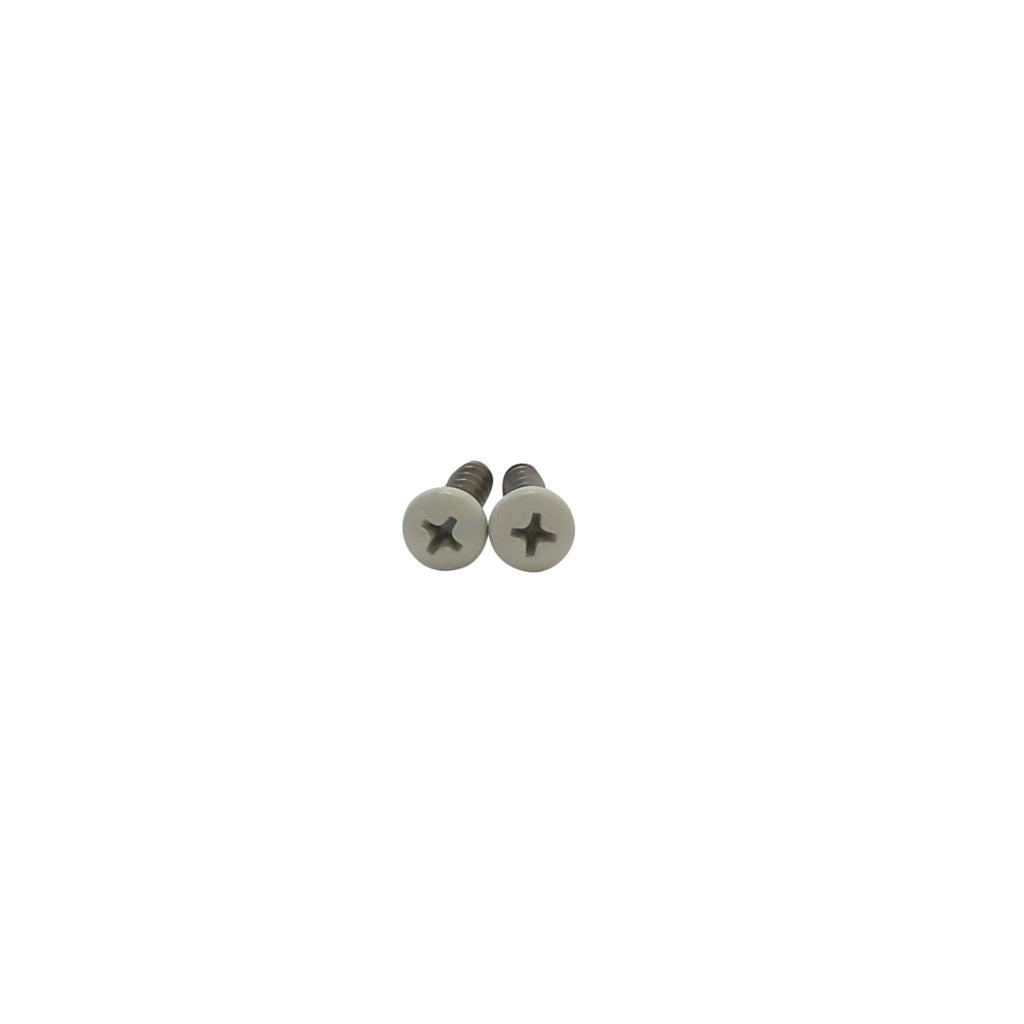 Two almond pan head Phillips screws with metal threads, Pentair 