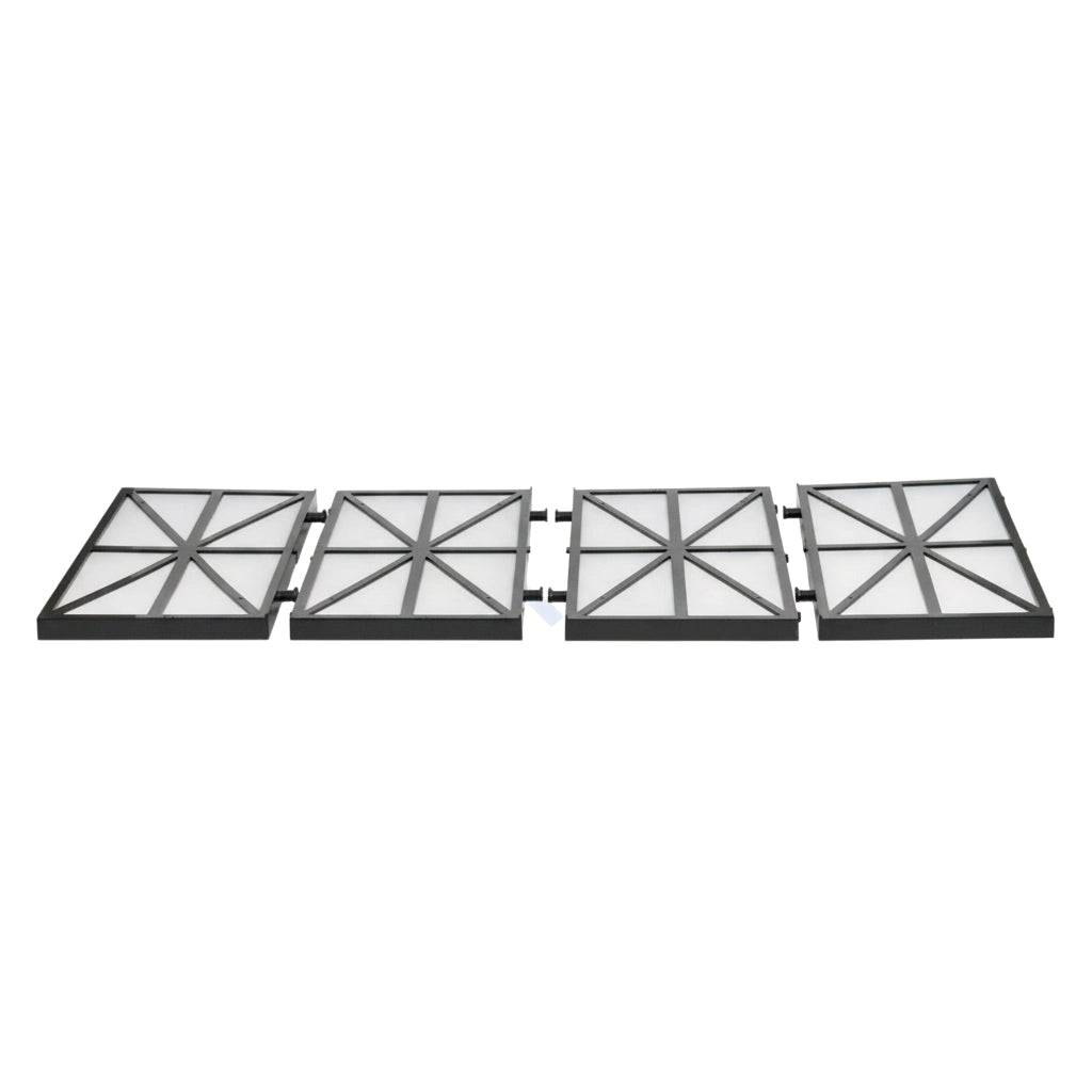 Pentair Prowler 820/830 spring filter panels, four hinged black-framed mesh grids connected in a row.
