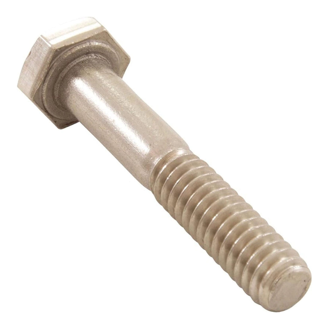 Pentair 350035Z hex head cap screw, 1/4in-20 x 1-1/2in, stainless steel with partial threading, on white background