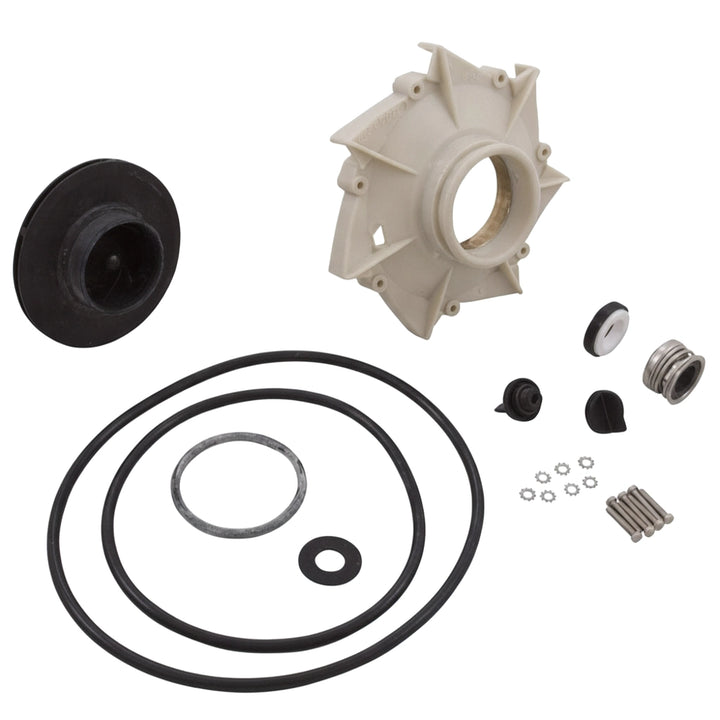 Pentair PP3011 seal/gasket kit: black impeller, tan diffuser, O-rings, washers, screws, and shaft seal