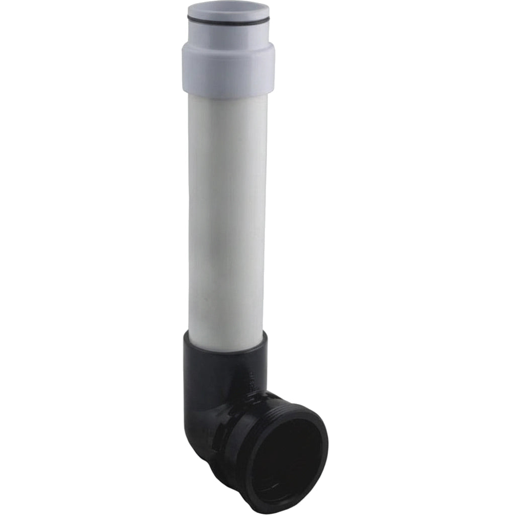 Pentair 190035 standpipe outlet assembly with white tube, gray top collar, and black 90-degree elbow fitting.