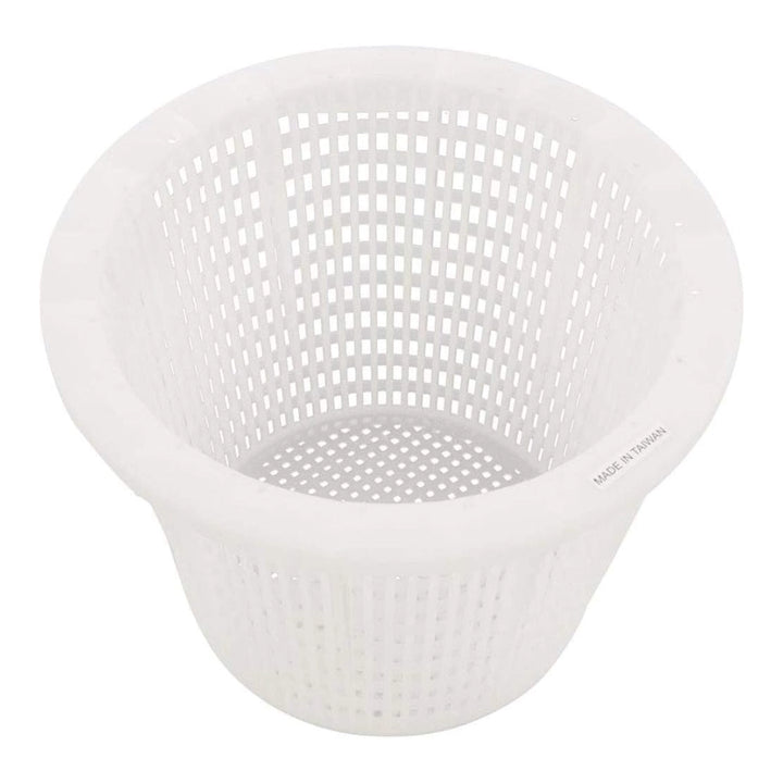 White tapered mesh skimmer basket with "Made in Taiwan" mark, Pentair basket for Admiral S-20 skimmer.