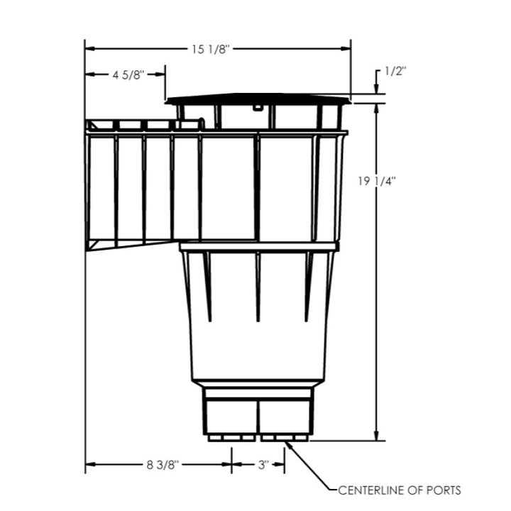 Pentair U-3 Skimmer White w/ White Lid & Frame, 2" Slip with 1-1/2" Slip Reducers, Includes Float and Check Valve, Basket | 08650-1404