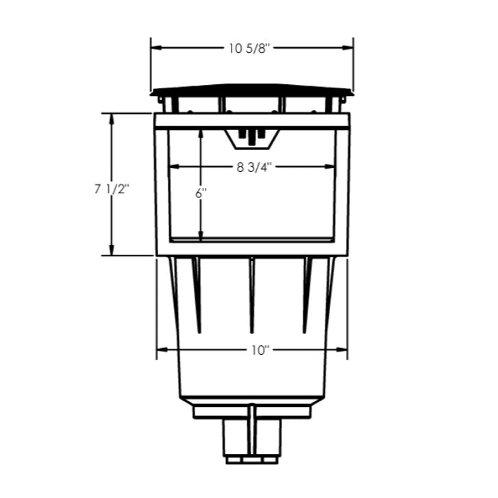Pentair U-3 Skimmer White w/ White Lid & Frame, 2" Slip with 1-1/2" Slip Reducers, Includes Float and Check Valve, Basket | 08650-1404