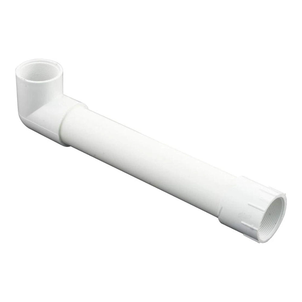 White PVC L-shaped upper piping assembly with threaded ends, Pentair Triton II TR140 sand filter part 154500