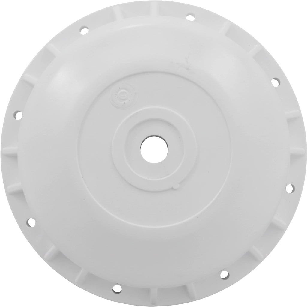 Round white plastic Pentair Valve Top 272412Z with center hole and ring of screw holes around outer edge.