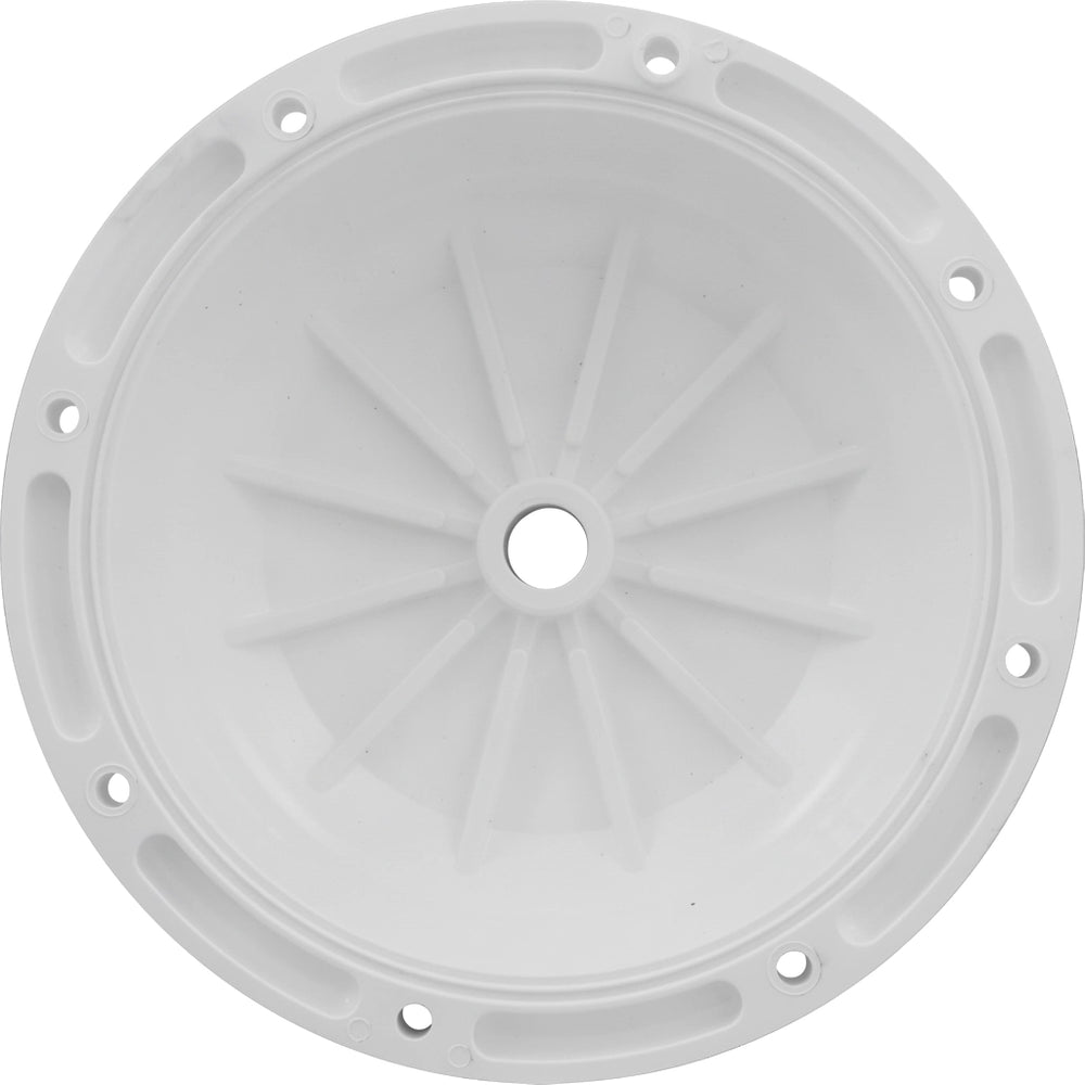 White plastic Pentair Valve Top 272412Z with center hole, spoke ribs, and ring of mounting holes around rim