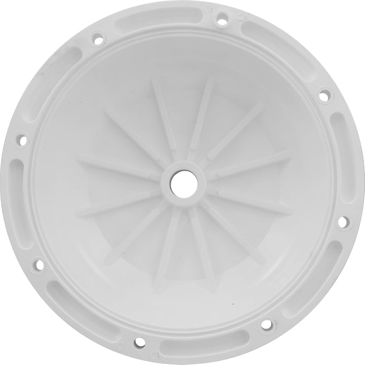 White plastic Pentair Valve Top 272412Z with center hole, spoke ribs, and ring of mounting holes around rim
