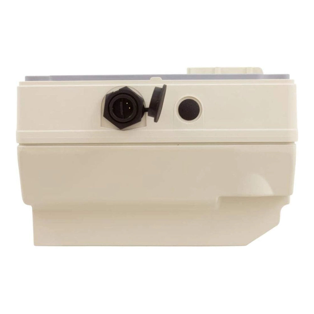 Side view of Pentair IntelliFlo variable speed drive 356878Z, tan plastic housing with black electrical connector.