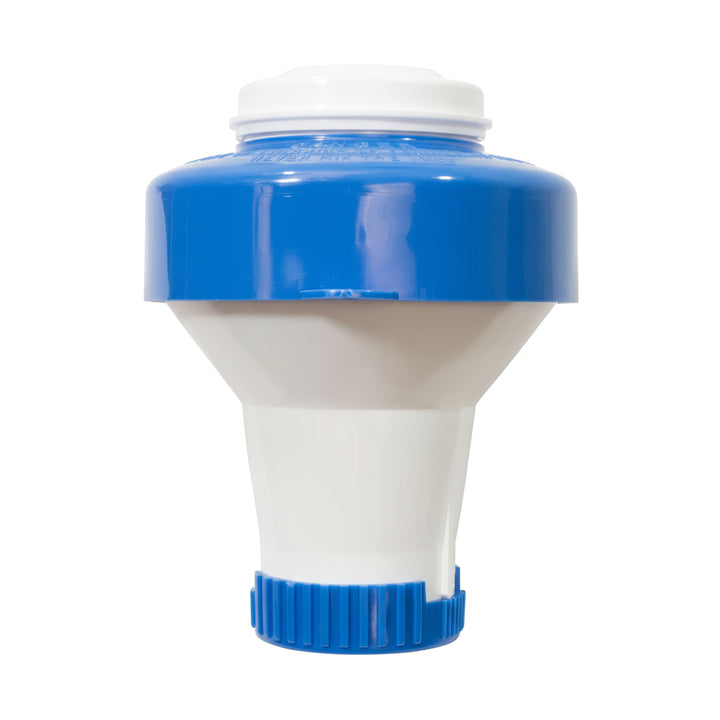 Rainbow Splasher Pool/Spa Floating Chemical Dispenser, Blue and White, Holds 11oz of 1" Tablets | R171130