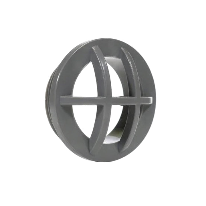 Hayward SP1026DGR dark grey round safety grate insert with cross-bar design and 1.5-inch MPT threaded back.