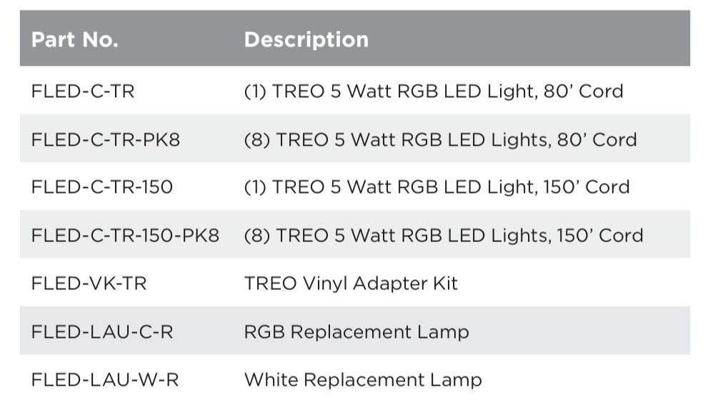 SR Smith 12VAC, 5 Watt Complete, Single Lamp with 150 ft cord | FLED-C-TR-150