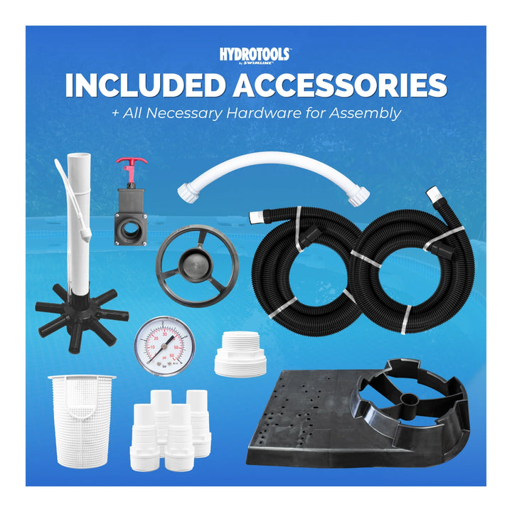 Swimline HydroTools 19" Complete Pool 1 HP Pump &amp; Tank Sand Filter System | 71915