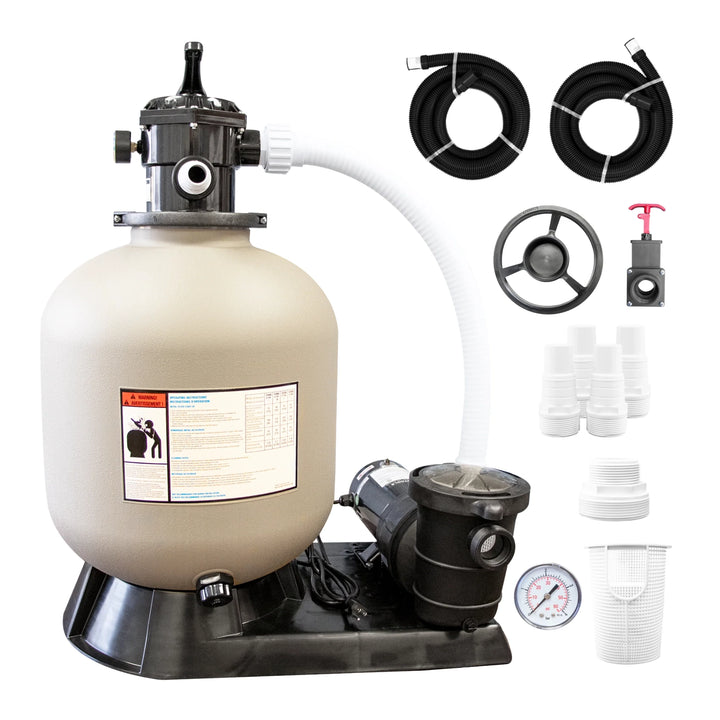 Swimline HydroTools 19" Complete Pool 1 HP Pump &amp; Tank Sand Filter System | 71915