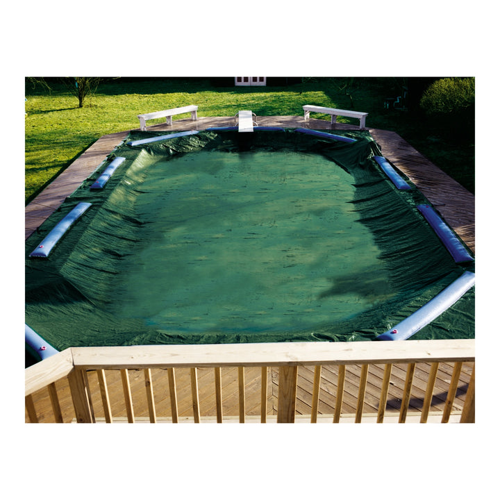 Swimline RipStopper Rectangle Winter Pool Cover In Ground for In Ground Pools, Green/Black in Various Sizes | RIG2045R