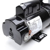 Waterway 2 HP Hi-Flo 2 dual-speed above ground pump in black with a rounded motor housing and attached mounting bracket