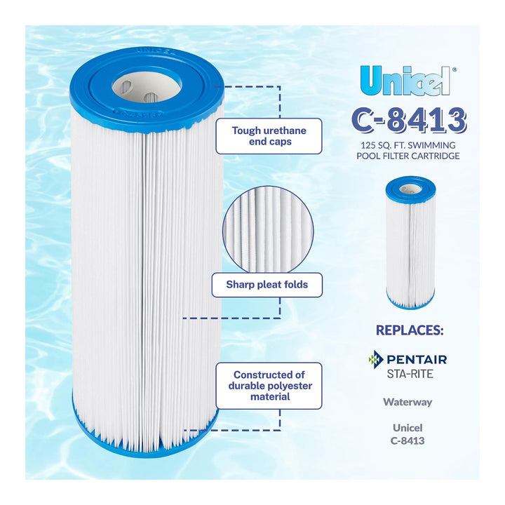 Unicel C-8413 Replacement Filter Cartridge | 125 sq. ft. | Sta-Rite PXC-125 / Waterway Pro Clean 125