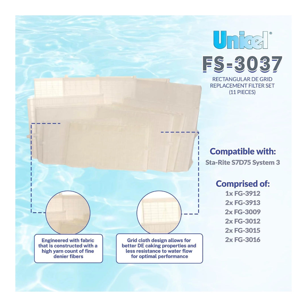Unicel DE Grid Set for 37 sqft Sta-Rite System 3 S7D75 DE Pool Filters | FS-3037