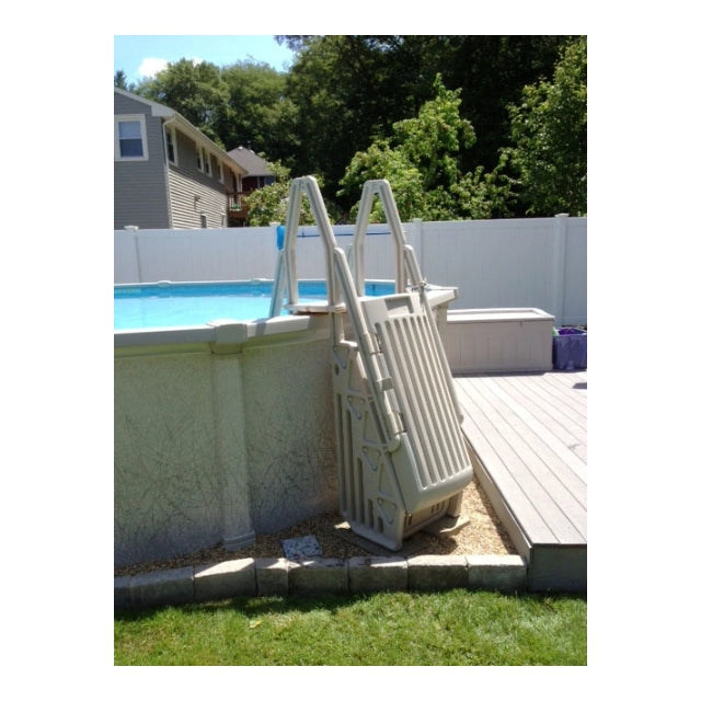 Vinyl Works 24" Gated Entry A/G Pool Ladder, Taupe | AF-T