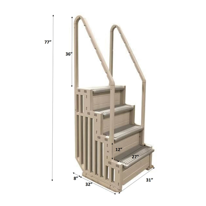 Confer In-Pool Steps for Above Ground Pools with Flat Bottoms in Warm Gray | Step-1X
