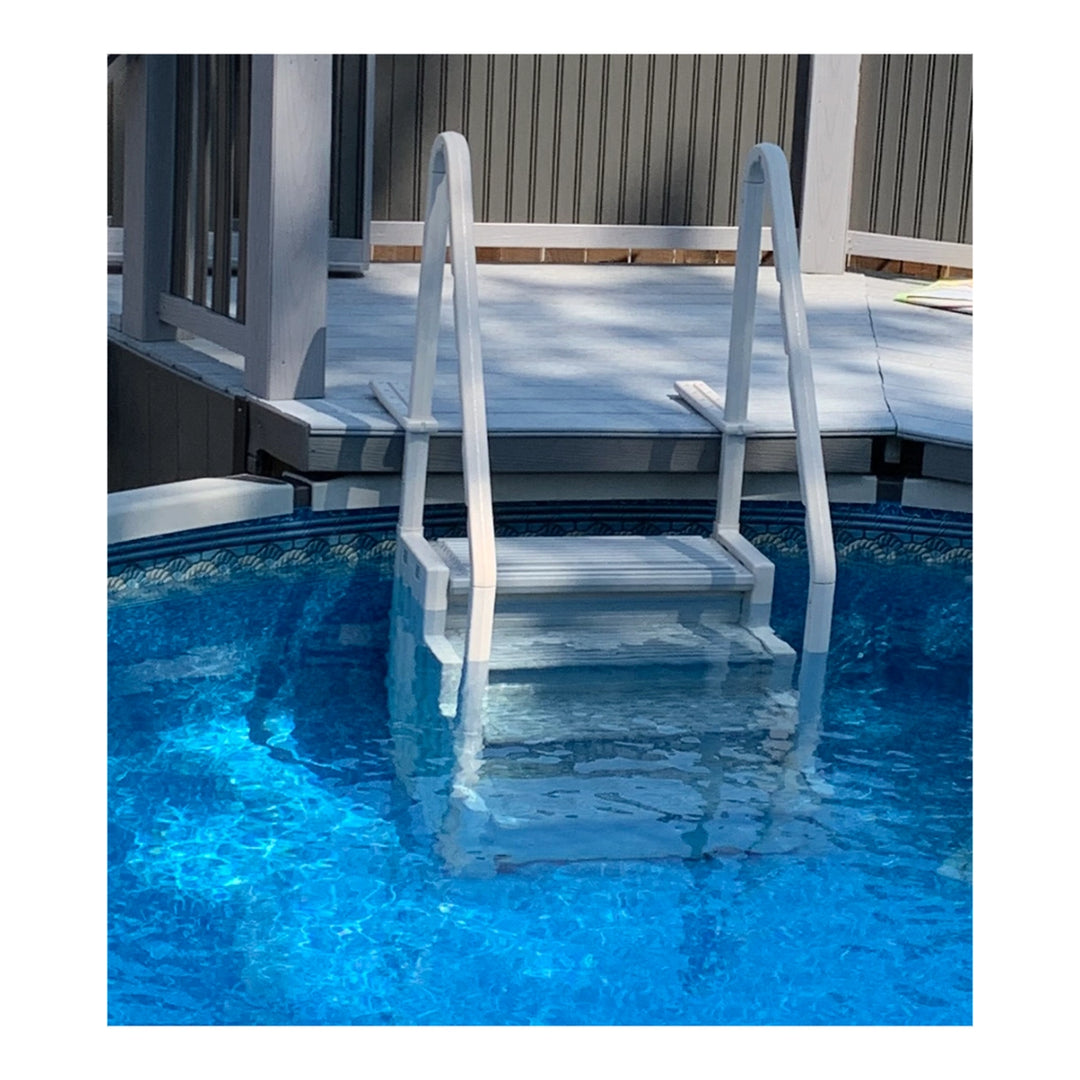 Confer In-Pool Steps for Above Ground Pools with Flat Bottoms in Warm Gray | Step-1X